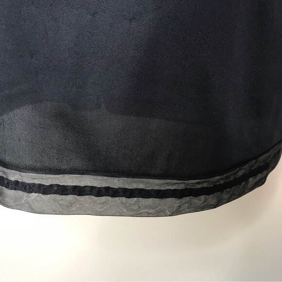 Vintage 1960s Vanity Fair Black Full Slip Adjustable Strap Chiffon Trim Women 38 - Picture 5 of 14